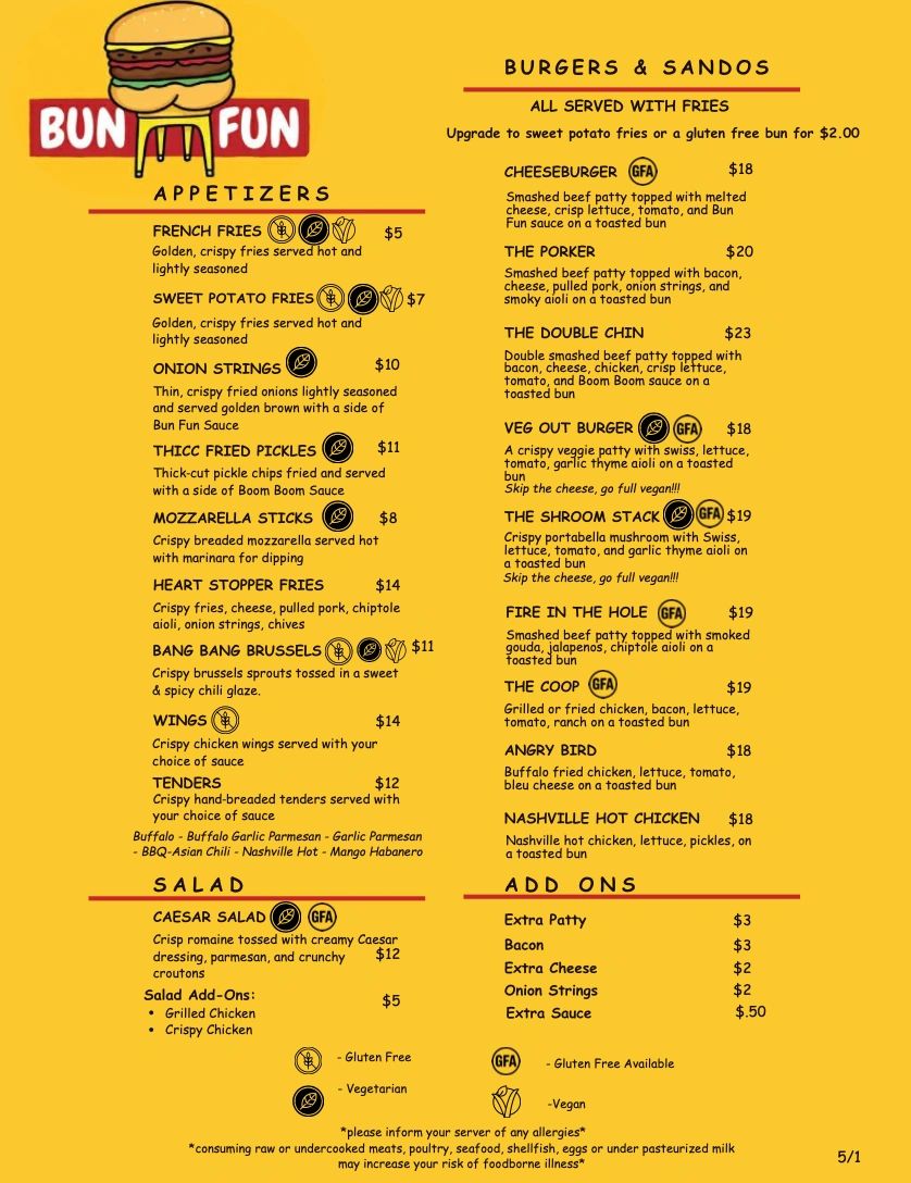 DRINK/FOOD MENU